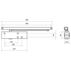 БУЛАТ Доводчик дверной PROFI ДД 802/5 BH-B (25-120 кг) черный со скольз.тягой, морозостойкий 10)